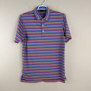 Dunning Golf Shirt Men's Size Small Short Sleeve Striped Performance Polo
